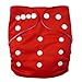 Alva Baby Double Rows of Snaps Ponceau Red Cloth Diaper with Two Inserts (Red) B07