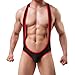 YUFEIDA Men's Jockstrap Leotard Underwear Jumpsuits Wrestling Singlet Bodysuit(Black L)