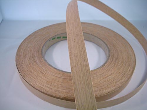 Iron-on Preglued Oak Real Wood Veneer Edging 22mm Wide x 50 Metres, Untreated