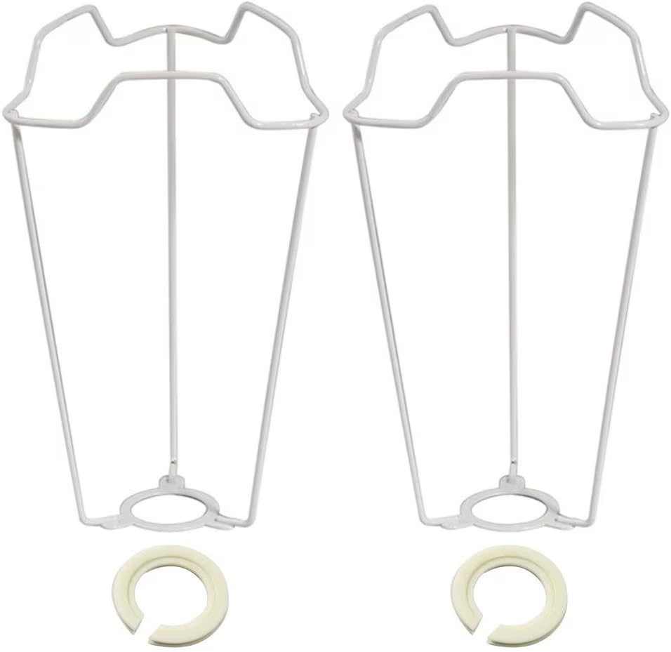 7" Premium Shade Carrier for Lampshade with Duplex Fitting | Continental (ES 41mm) to UK (29mm) Reducing Ring Included | Fits Most Types of Lamp | ES SES BC SBC UK (Pack of 2)