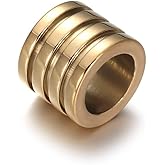 HALLEBEADS 10pcs Stainless Steel Grooved Column Beads Spacer Beads Loose Beads for Bracelet Jewelry Making Accessories (Style 38)