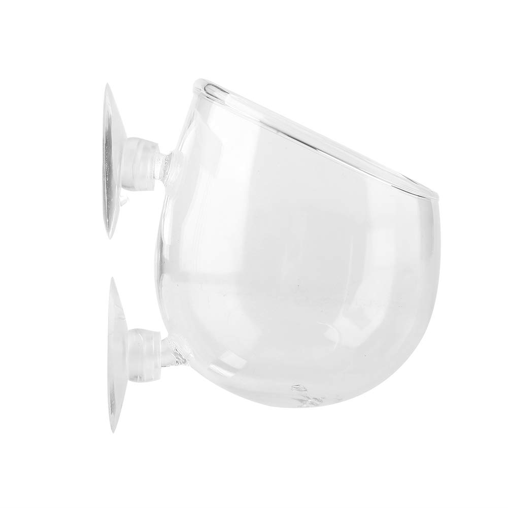 Crystal Glass Aquatic Plant Cup Pot Holder Fashionclubs Aquarium Tank Live Plant Glass Cultivation Basin Red Shrimp Holder with 2 Suckers Fish Tank Accessory