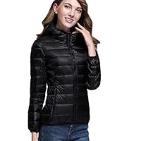 ANOKA Womens Quilted Puffer Jacket Winter Lightweight Thicked Down Coat Black Large