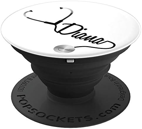 Nurse Medic Medical Personalized Name Diana Stethoscope - PopSockets Grip and Stand for Phones and Tablets