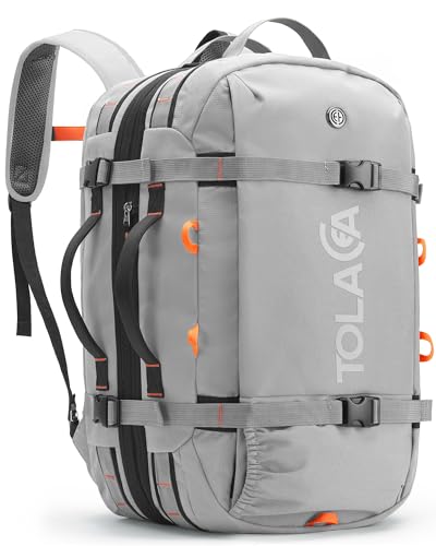 Tolaccea Travel Laptop Backpack Carry on Flight Approved, Large Personal Item Backpack Convertible Duffle Luggage Bag Daypack Business Rucksack Fits 15.6