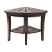 Redmon Genine Corner Shower Bench, Wood Grain Teak