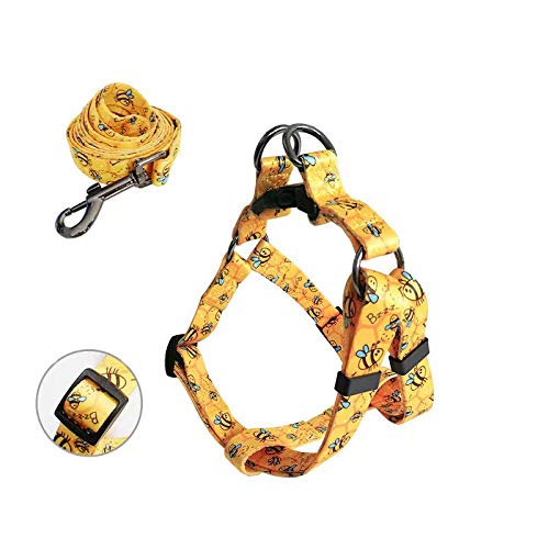 No Pull Dog Harness Breathable Adjustable Comfort,Walking Training Assistance Chest,with Strong Handle Front Clip Harness, Outdoor Easy Control for Medium Small Dogs (M, Yellow)