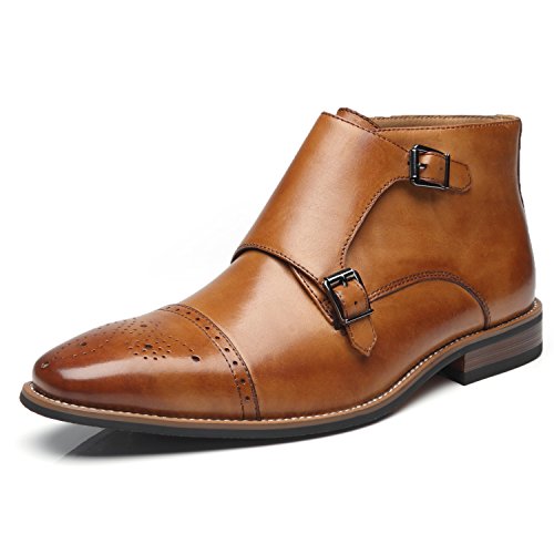 La Milano Men's Dress Shoes Double Monk Strap Cap Toe Leather Dress