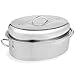 VonShef Stainless Steel Lidded Roasting Pan, Lightweight Roaster – Extra Large Dish for Chicken/Turkey/Meat Joints & Vegetables, 9.5 Quart Capacity