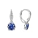 Caperci Sterling Silver Blue Sapphire Infinity Dangle Earrings for Women