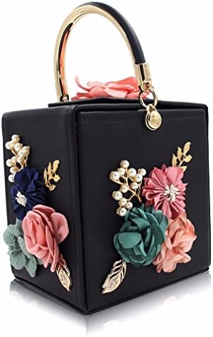 ULKpiaoliang Women Evening Bag Ladies Flower Wedding Clutches Female Pink Black Clutch Purse