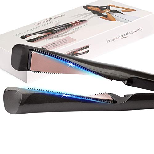 Hair Straightener and Curling Iron 1 Inch 2-in-1 Flat Iron, Hair Curler, Styler – Ceramic Plates Ionic Technology Salon Grade – 13 Adjustable Temperatures For Delicate Normal or Thick Hair Types