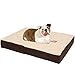 KOPEKS Large Rectangular Orthopedic Memory Foam Dog Bed - Includes Waterproof Inner Protector & Removable Cover - Brown