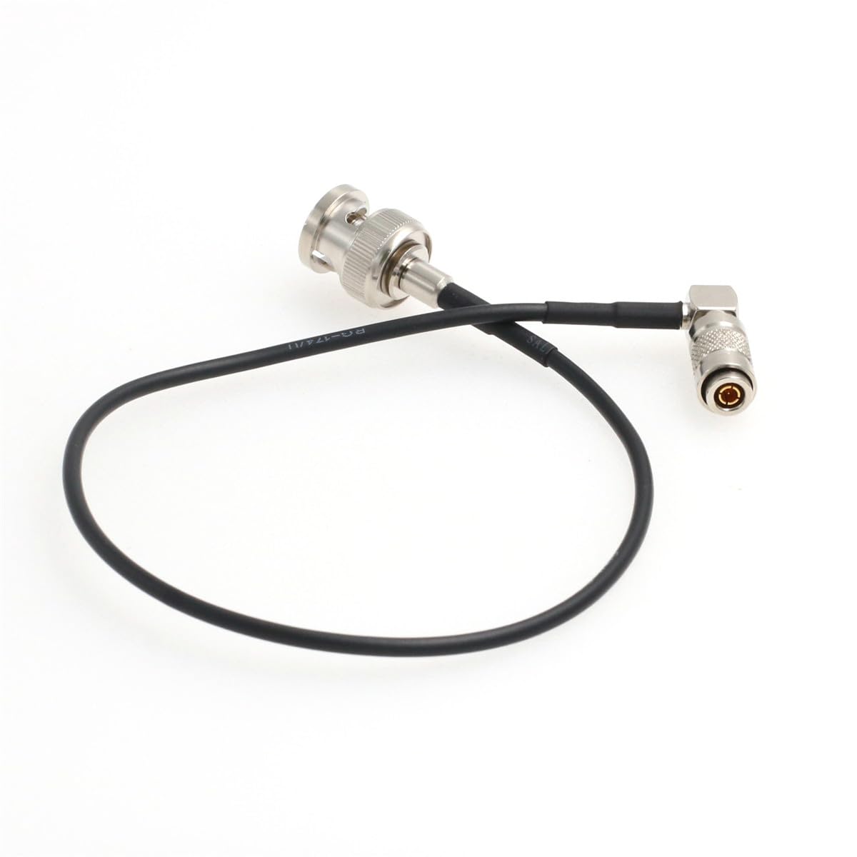 HangTon DIN 1.0/2.3 to BNC 3G SDI Cable for Blackmagic Camera Video Assist Monitor Hyperdeck Shuttle RG174/U 75 ohm (60cm, Right Angle DIN 1.0/2.3 to Male BNC)