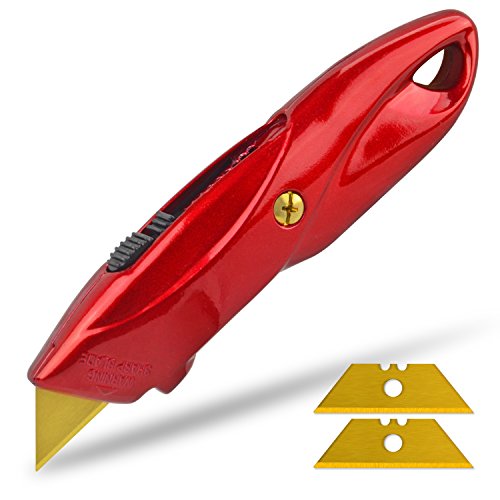 Utility Knife, CTL CUTTER Heavy Duty Sharp Box Cutter Retractable Utility Knife Set with 3 PCS Carbon Steel Utility Cutter Blades
