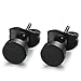 Jstyle Stainless Steel Mens Womens Stud Earrings Pierced Tunnel Black 3-8mm 6 Pairs