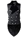 DarcChic Mens Vest Waistcoat Tailcoat Black Velvet Gothic Steampunk (XXL, Black)