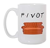 Pivot Coffee Mugs -TV Show Friends Sofa Coffee Mug Friends Mug Pivot Friend TV Show Coffee Mug for Men and Women Deluxe Large Tea White Ceramic Mug Novelty Gift Idea