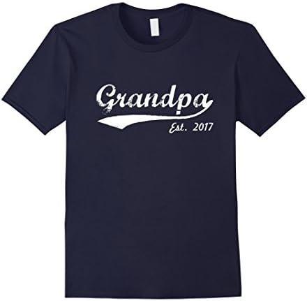 Mens New Grandpa T-Shirt - Grandpa Est. 2017 - Grandpa To Be T-Sh Large Navy