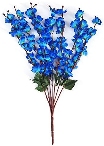 MIMOB Artificial Flower Arrangement (Blue, 9 Sticks)