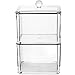 JAROFUREL Kryllic Q tips Organizer - Qtip Holder - Qtip Holder Bathroom - Cotton Swab Holder - 2 Slot Acrylic Bathroom Organizer with Lid - Cotton Ball Holder, Clear, 4x4x5.5 Inch (Pack of 1)