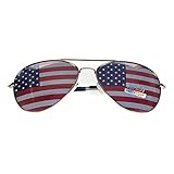 Goson® American Flag Mirror Aviator Sunglasses