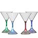 Lily's Home LED Light Up Flashing Plastic Martini Cocktail Glasses, Color Changing with 7 Different Colors and Rainbow Mode, Essential For Parties (6 oz. Each, Set of 4)