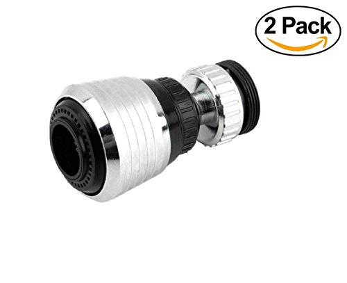 Kitchen Water Saver Tap 360 Rotate Swivel Faucet Nozzle Filter Adapter for Restaurant, Home & Hotel - 2 Pack