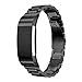 CHC Fitbit Charge 2 Accessory Band, Solid Stainless Steel Bracelet Wristband for Fitbit Charge 2 Smart Fitness Watch - Black