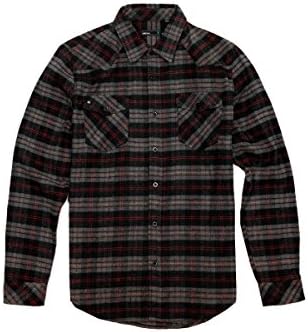 HWBY Plaid Checker Flannel Shirt Button Down Long Sleeve Small to 4X Large,Gray Plaid,X-Large