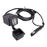 MICTUNING SAE to USB Cable Adapter 3.1A Dual Port Power Socket for Motorcycle for Smart Phone Tablet GPS