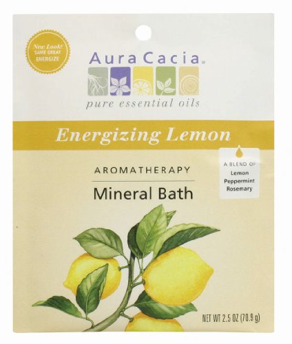 Aura Cacia Energizing Lemon Mineral Bath Packet, 2.5 Ounce Packet