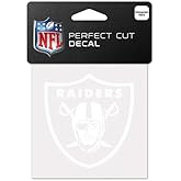 NFL Oakland Raiders 4x4 Perfect Cut White Decal, One Size, Team Color