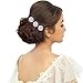 BriLove Women's Bohemian Flower Cluster Crystal Bridal Wedding 3 Hair Comb Clip Set Silver-Tone Clear