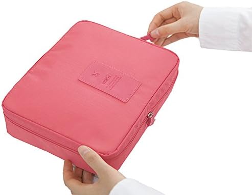 YiiLi Cosmetic Bag waterproof Toiletry Travel Kit Shaving Kit Organizer, Hanging Toiletry Bag (Watermelon Red)