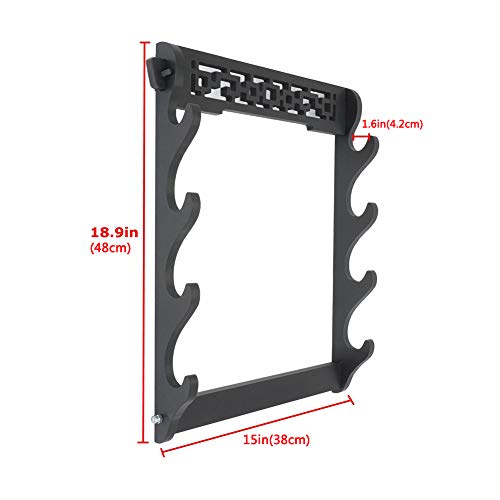LZYC 4 Tier Sword Stand Wall Mount Samurai Sword Holder Display Stand Katana Wakizashi Tanto Wall Hanger Sword Rack Four Layer