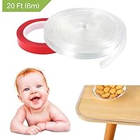 Transparent Corner Guards, Mikikin Corner Protector Baby Proofing Furniture Table Edge Guards 20ft Soft Silicone Bumper Strip with Double-Sided Tape for Cabinets, Tables, Drawers, Household Appliances