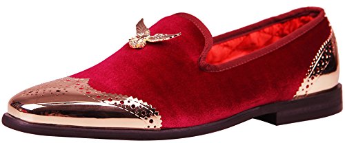 Fashion men s metal eagle buckle velvet loafer back cou…
