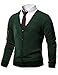 HARRISON83 Mens Slim Fit V-Neck Button Up Cardigan Sweater