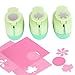 Paper Punch Hole Puncher - (3 Pack Circle Maple Leaf Retro Flower) - Personalized Paper Craft Punchers Shapes Set - for Scrapbook Engraving Kids Artwork - Greeting Card Making DIY Crafts