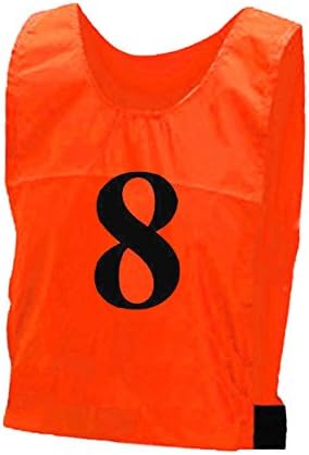 Minni Rossa 10x Soccer Bibs Jersey Reusable Sports Team Training Vests Football Volleyball Basketball Numbered Bibs Orange