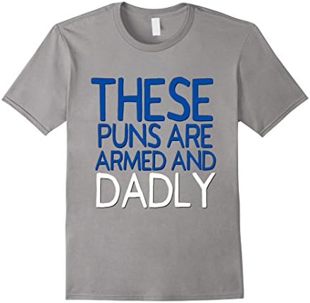 Men's Funny Dad Jokes Shirt These Puns Are Dadly Fathers Day Blue Large Slate