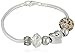 Amazon Collection CHARMED BEADS Sterling Silver Always My Mom Forever Simulated Gemstone and Bead Bracelet, 7.5
