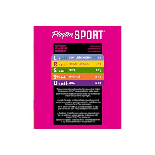 PLAYTEX SPORT TAMPONS REGULAR ABSORBENCY, FRAGRANCE-FREE – 48CT | REGULAR TAMPONS FOR WOMEN, FEMININE CARE, PLAYTEX TAMPON WITH 360 LEAK DEFENSE