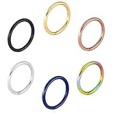 16G 18G 20G Stainless Steel Hinged Clicker Segment Septum Nose Lip Ring Hoop Cartilage Tragus Sleeper Earrings Body Piercing Jewelry for Women Men 6mm 7mm 8mm 9mm 10mm Mix Colors A Set
