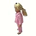 Mingao 16 Inches High Simulation Baby Doll's Clothes Two-piece Pink Checked Pajamas