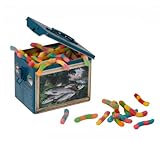 Gummi Worms Vintage Collector Tin -Eat the Sweet and Sour Gummies Then Use the Tin As a Tackle Box, Great Gift for Fishermen of All Ages.