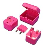 MaximalPower Pink Universal Travel Plug Power Outlet Socket Adapter Converter US UK EU AU