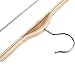 LOHASHOME 10-Pack Natural Finish Wooden Pant Hangers with Anti-Rust Hook and 2-Adjustable Clips