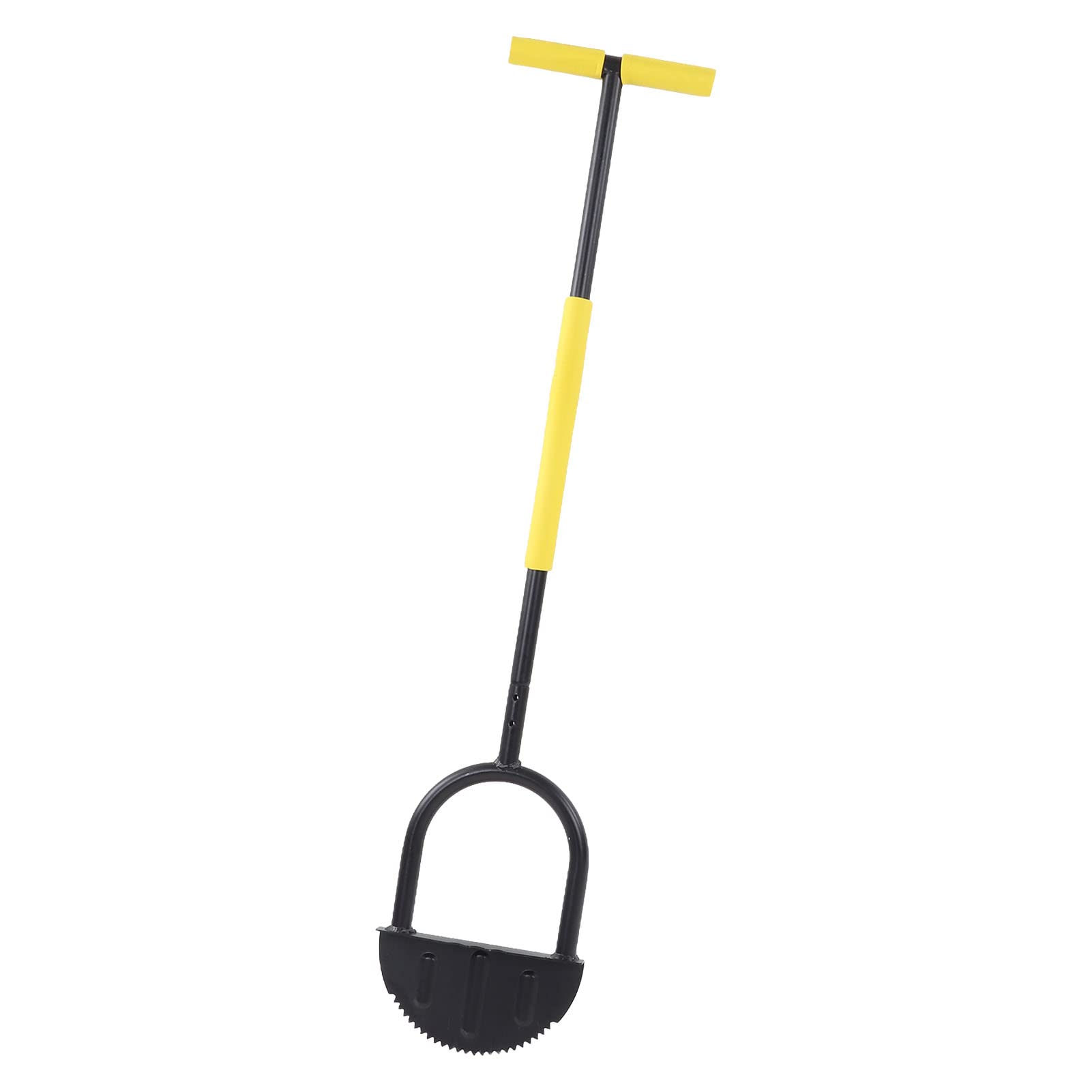 Half Moon Lawn Edger High Hardness Carbon Steel Sidewalk Grass Long Handled Step Edger Manual Trimming Shovel for Garden Zoo Yellow Black